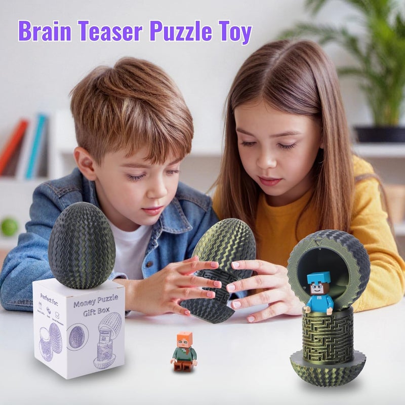 Galapopo Mystery Egg Puzzle Box, Money Puzzle Box for Cash Gift, Birthday Wedding Easter Xmas Holiday Celebration Money Gift Ideas, Brain Teaser Puzzle Toy for Adults Kids Teens - Image 2